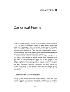 Canonical Forms