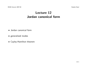Lecture 12 Jordan canonical form