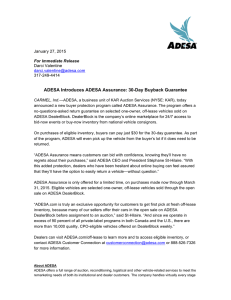 ADESA Introduces 30-Day Buyback Guarantee ADESA Assurance-2