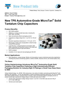 New TP8 Automotive-Grade MicroTan Solid Tantalum Chip