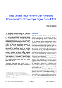 Wide Voltage Input Receiver with Hysteresis