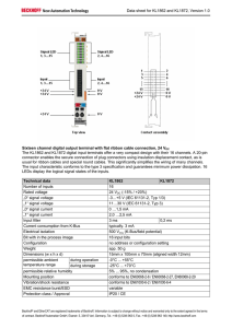 Data sheet for KL1862 and KL1872, Version 1.0 Sixteen channel