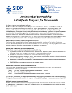 Antimicrobial Stewardship A Certificate Program for