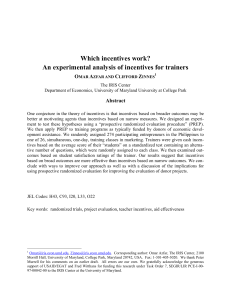 Which incentives work? An experimental analysis of incentives for