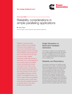 Reliability considerations in simple paralleling applications