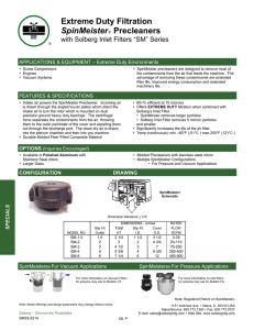 Extreme Duty Filtration SpinMeister® Precleaners