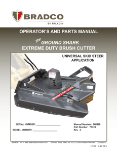 OPERATOR`S AND PARTS MANUAL GROUND SHARK EXTREME