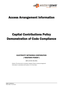 Access Arrangement Information Capital Contributions Policy