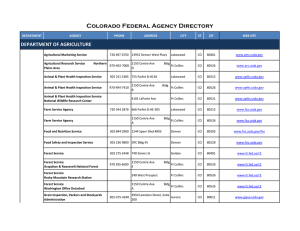 Colorado Federal Agency Directory