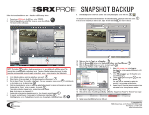 SRX-Pro Snapshot Backup