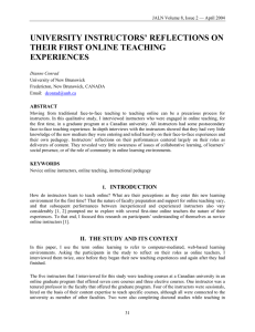 university instructors` reflections on their first online teaching