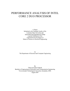 Performance Analysis of Intel Core 2 Duo Processor