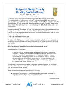Designated Giving: Properly Handling Restricted Funds (cont.)
