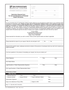 Restriction Request Form for Use and Disclosure