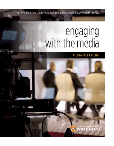 Engaging with the media: Media Relations
