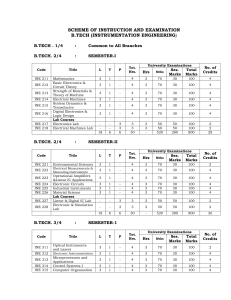 B-Tech Instrumentation