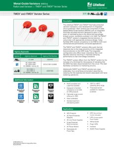 Metal-Oxide Varistors (MOVs) TMOV® and iTMOV® Varistor Series