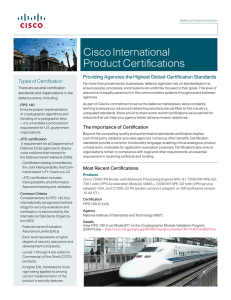 Cisco International Product Certifications
