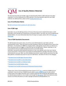 Learn about the Use of QM Materials