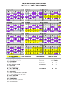 2015-16 Purple - White Calendar