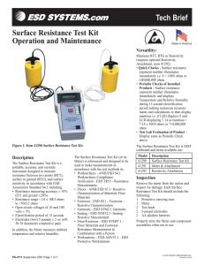 Surface Resistance Test Kit Operation and Maintenance Tech Brief