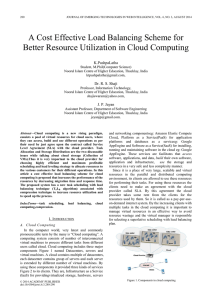 A Cost Effective Load Balancing Scheme for Better Resource