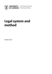 Legal system and method - University of London International