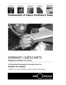 workshop v: subtle shifts