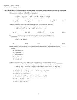 DETERMINATION OF SODIUM HYPOCHLORITE IN BLEACH