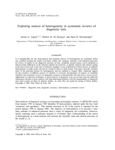 Exploring sources of heterogeneity in systematic reviews of