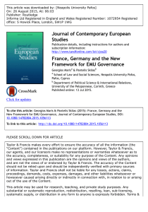 France, Germany and the New Framework for EMU Governance