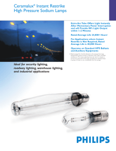 Ceramalux® Instant Restrike High Pressure Sodium Lamps
