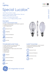 HPS Special Lucalox™ Data sheet