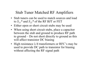 Stub Tuner Matched RF Amplifiers