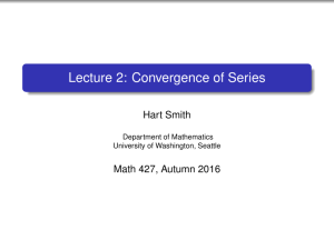 Lecture 2 - Department of Mathematics, University of Washington