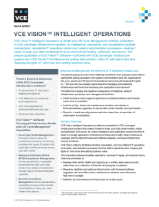 VCE Vision Intelligent Operations Software Data Sheet