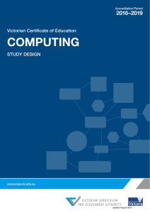 VCE Computing Study Design 2016-2019