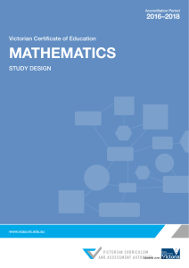 VCE Mathematics Study Design 2016-2018