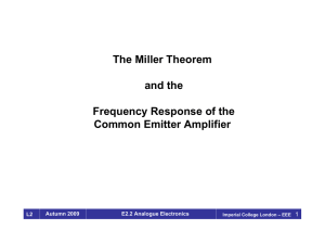 The Miller Theorem and the Frequency Response of the Common