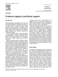 Evidence supports nutritional support