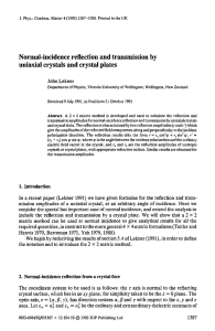 Normal-incidence reflection and transmission by uniaxial crystals