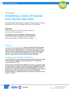 Amplifying a Gene of Interest from Human Nail DNA