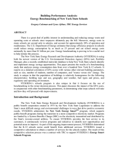 Building Performance Analysis: Energy Benchmarking of