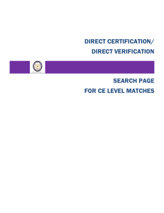 direct certification/ direct verification search page for ce level matches