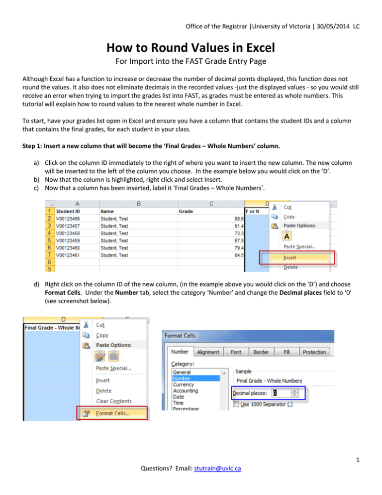 How To Round Values In Excel