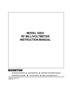 model 92ea rf millivoltmeter instruction manual