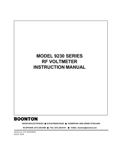 model 9230 series rf voltmeter instruction manual