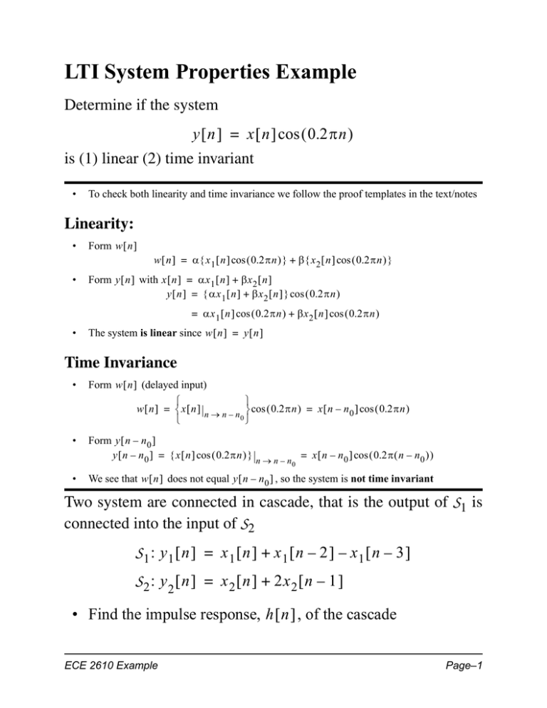 Lti System Properties Example