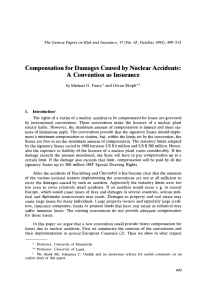 Compensation for Damages Caused by Nuclear Accidents