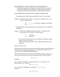 properties of the elements and periodicity electrostatic effects